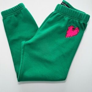 Aqua x kerri Rosenthal Girls Green Heart Patch Seeatpants Size Large (10-12)